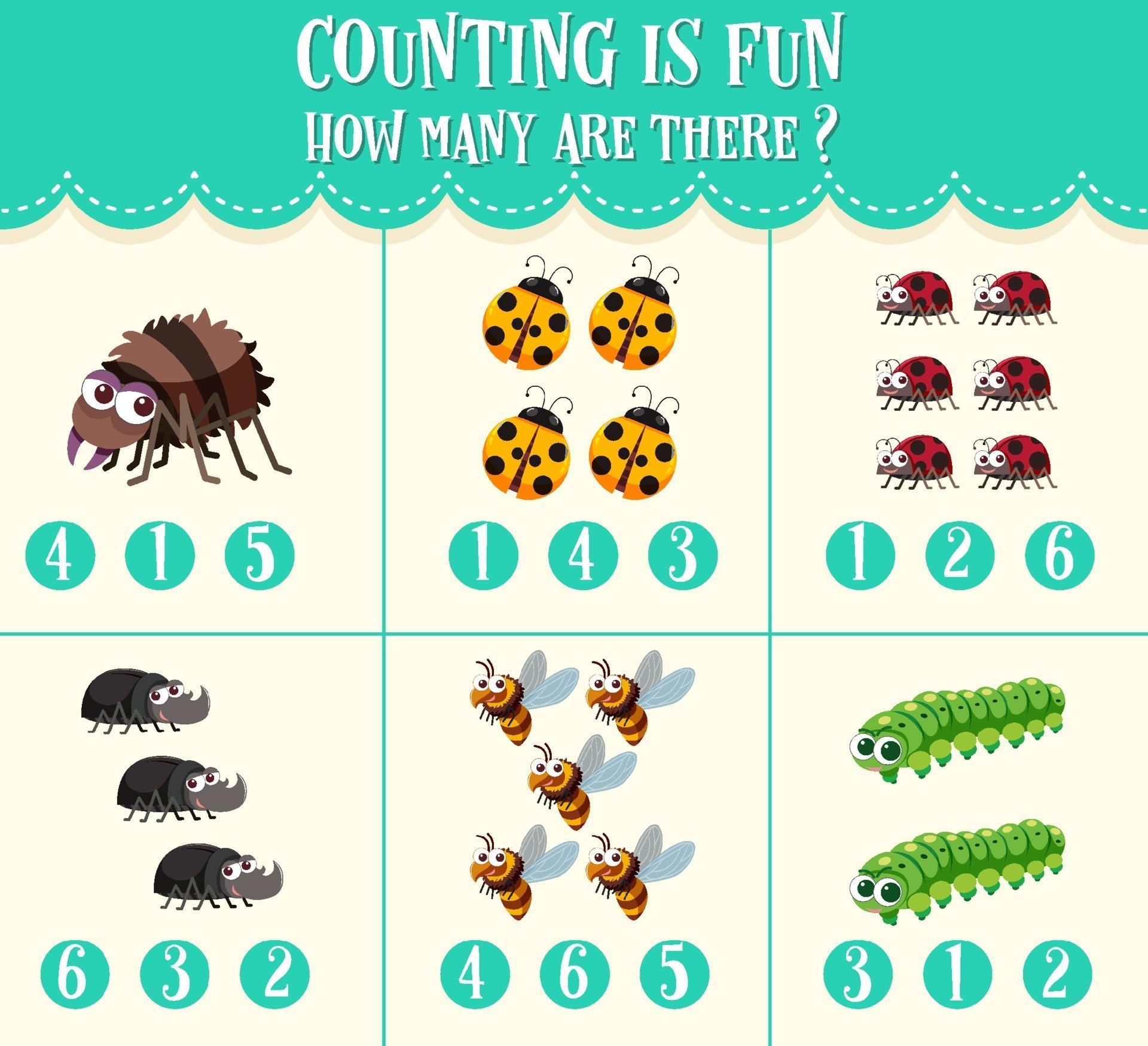 number counting math worksheet for kids 1988537 vector art at vecteezy