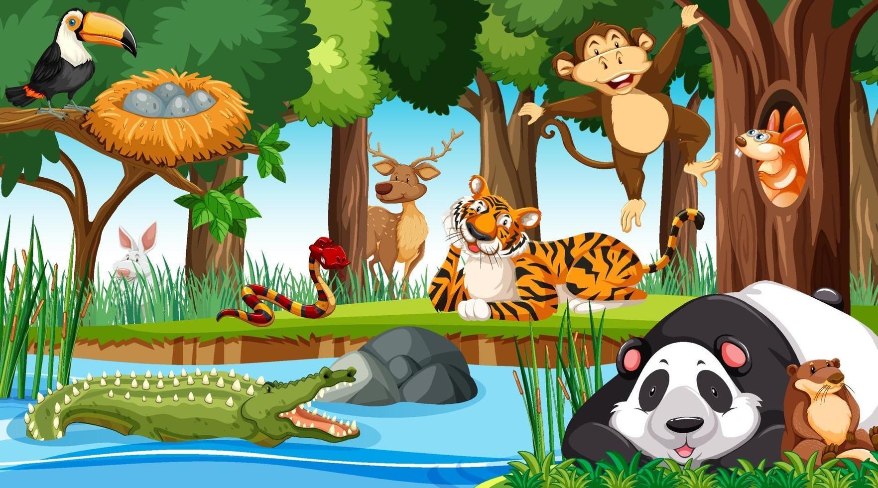 Wild animals in the jungle 1988557 Vector Art at Vecteezy Wild animals in the jungle 1988557 Vector Art at Vecteezy