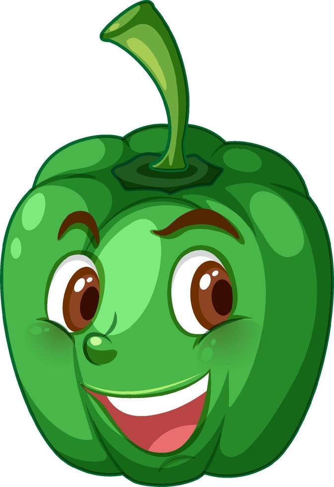 Capsicum cartoon character with facial expression vector