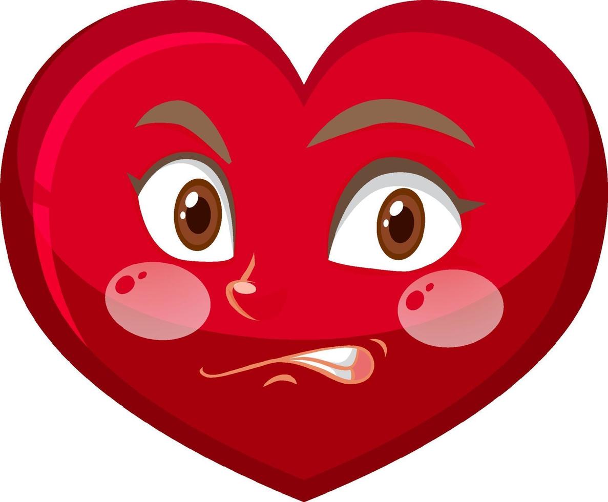 Heart cartoon character with facial expression vector
