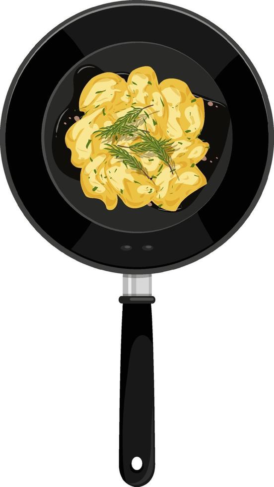 Breakfast in the pan isolated vector