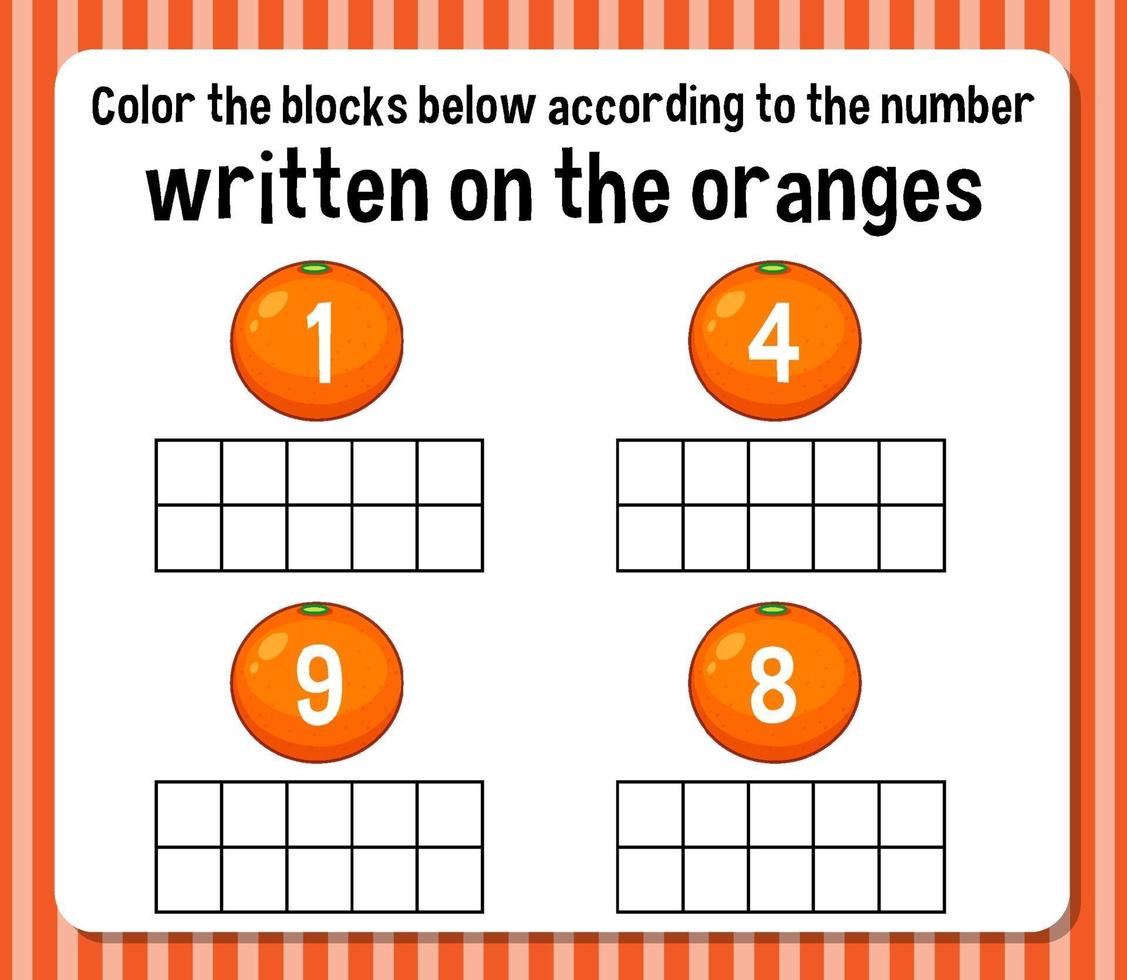 Math count number worksheet vector