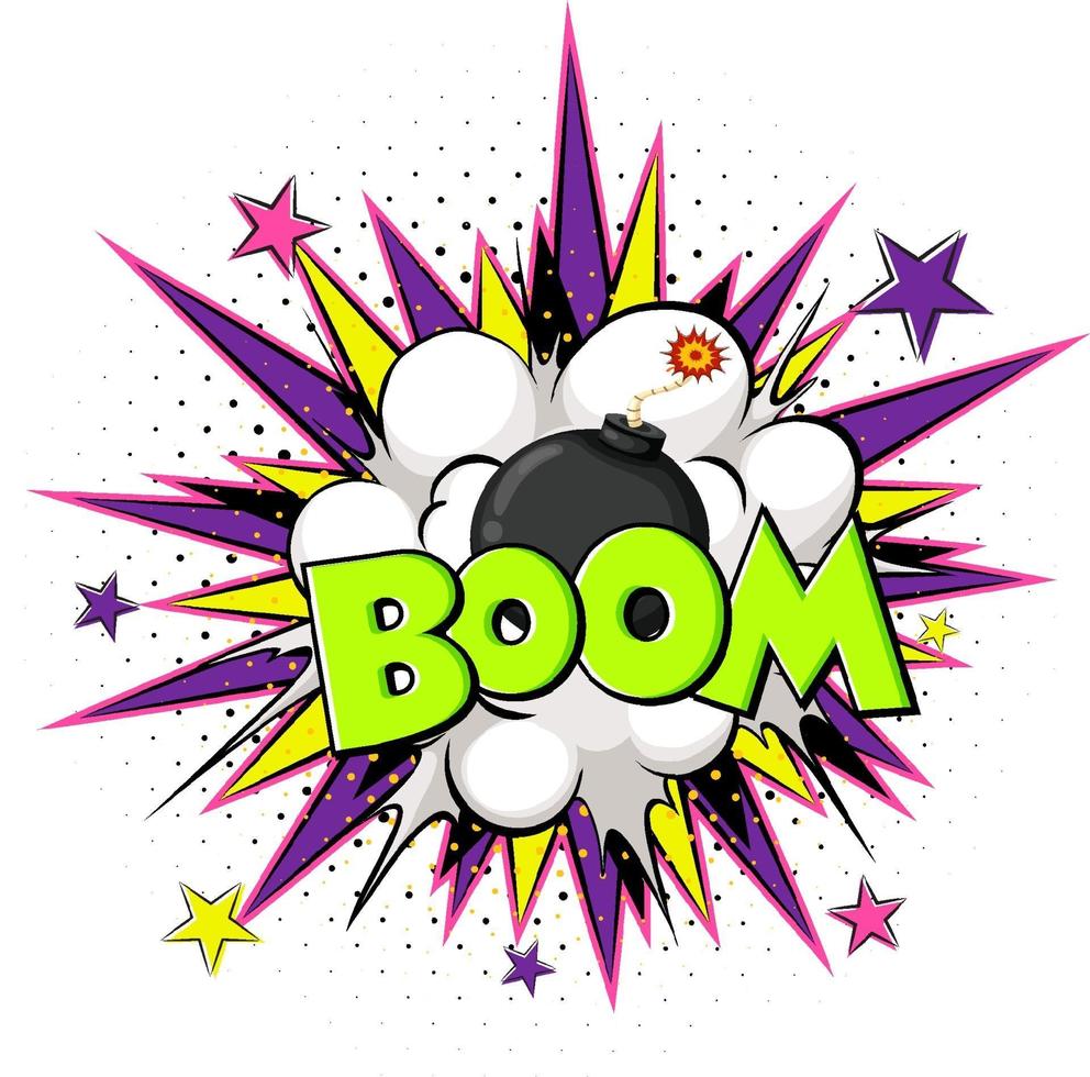 Comic speech bubble with boom text vector