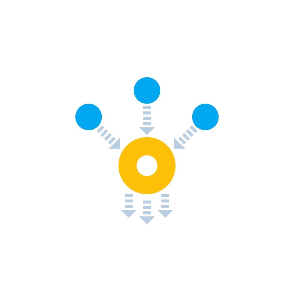 Consolidation or merge icon on white vector