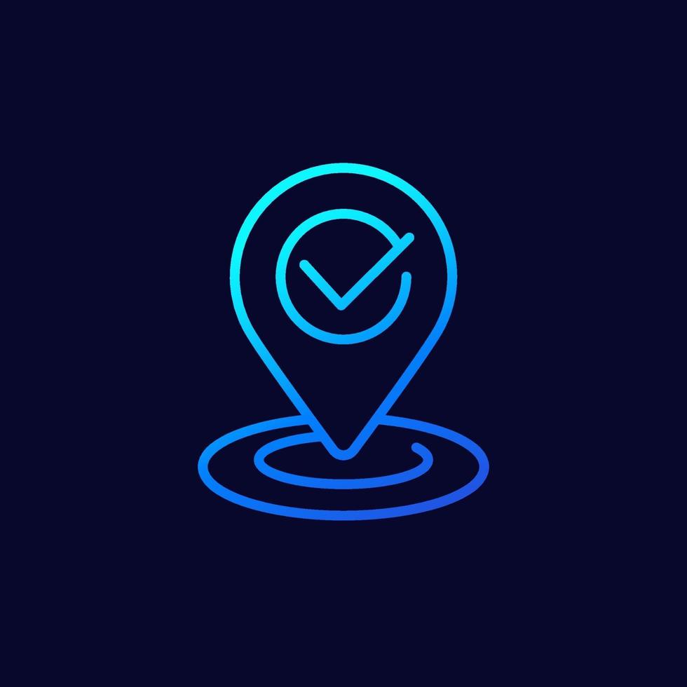 Gps tracking, pinpoint line vector icon