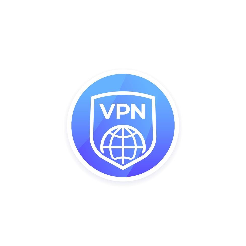 icono de vpn con escudo para aplicaciones vector