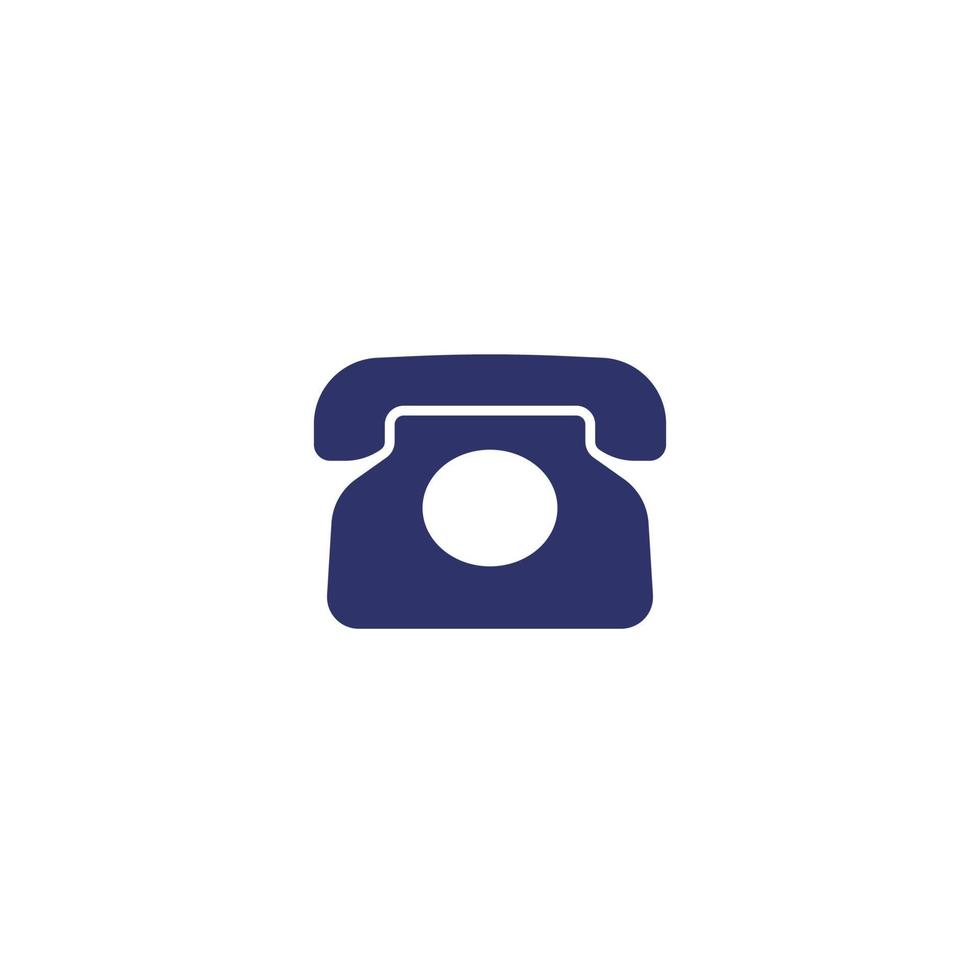 Old phone icon, retro telephone on white vector