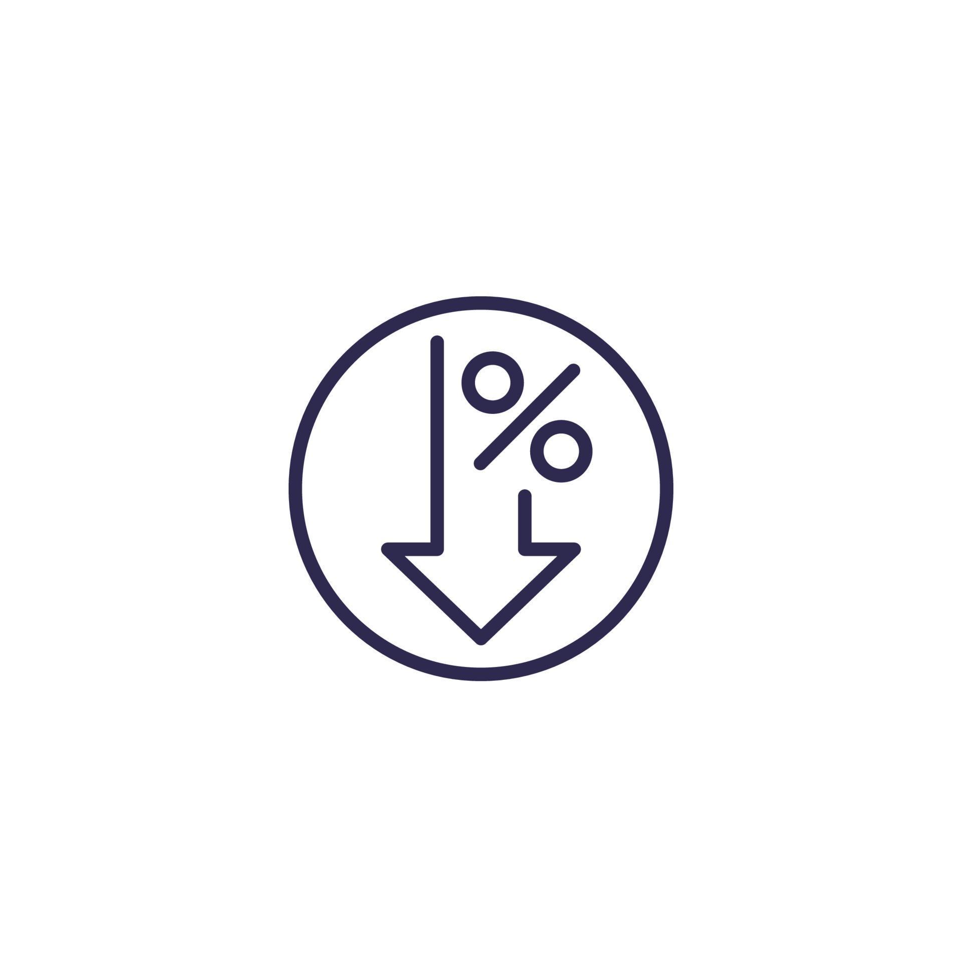 Profit decrease icon, line vector 1988791 Vector Art at Vecteezy