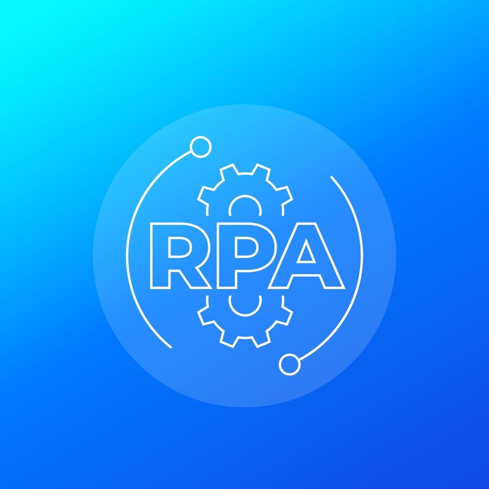 rpa, icono de planificación de recursos empresariales vector