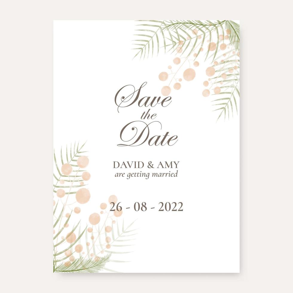 watercolour floral save the date design 2601 vector