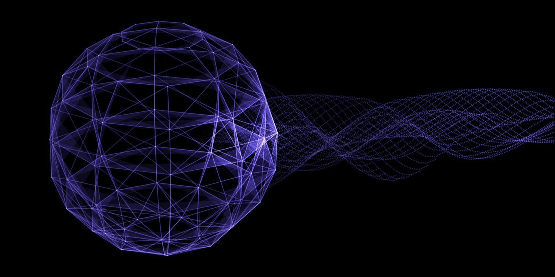 abstract banner with plexus globe and flowing particles 1012 vector