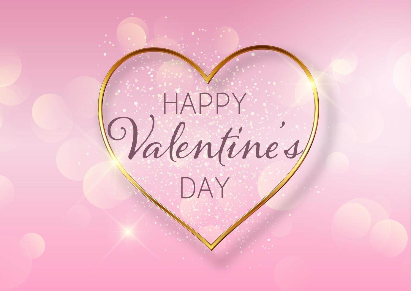 valentines day background with golden heart 1401 vector