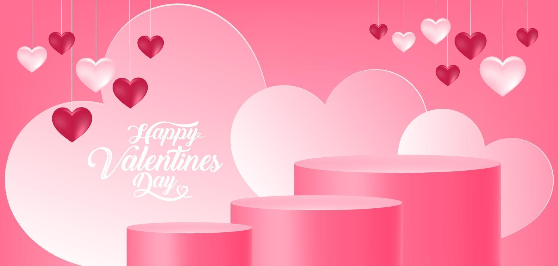 Valentine's day product display vector