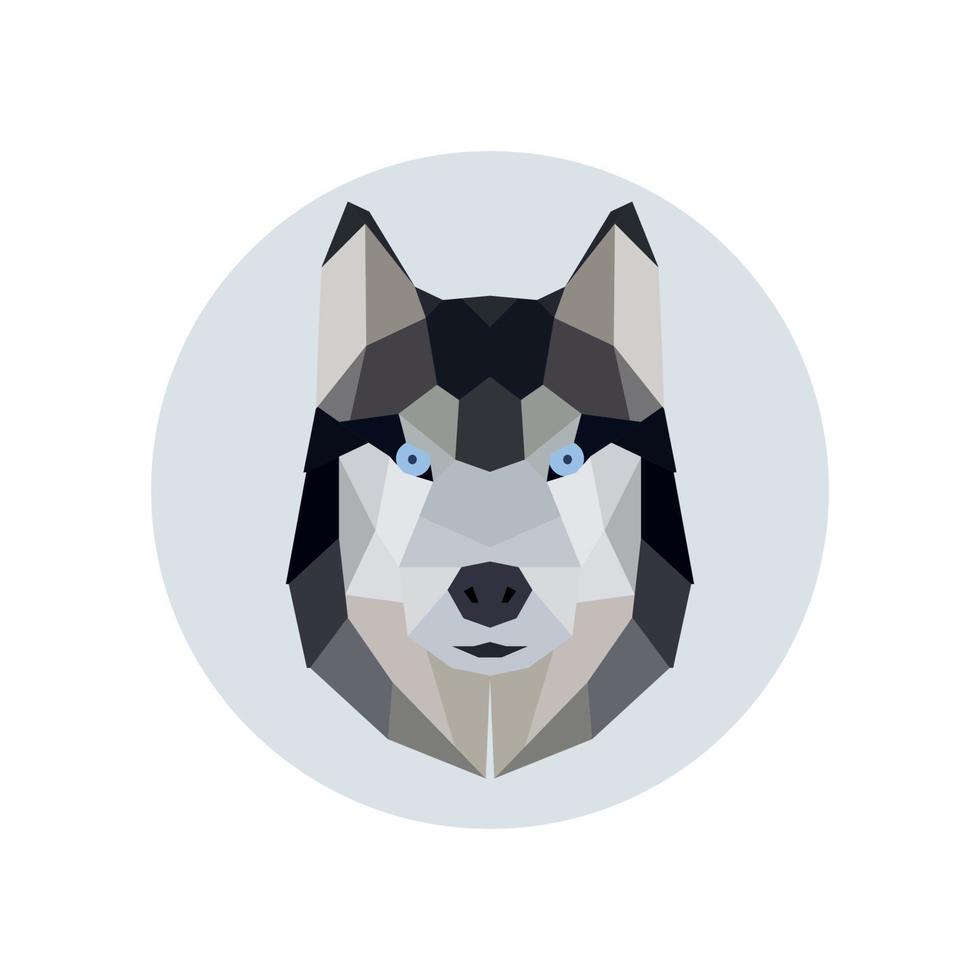 Husky head polygonal style. vector