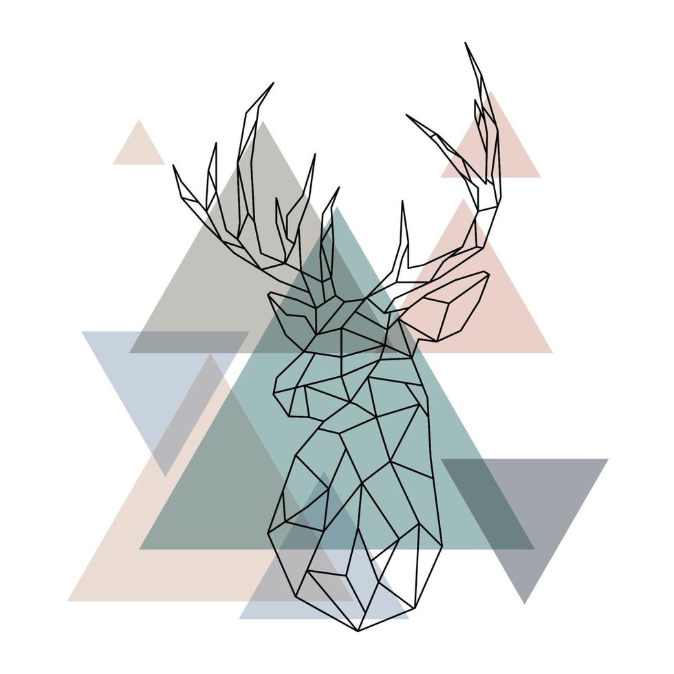 Geometric reindeer illustration. vector