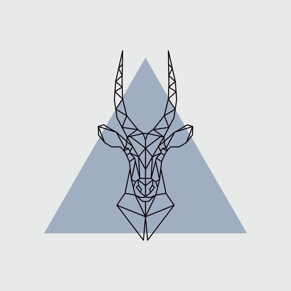 Antelope head in polygonal style. vector