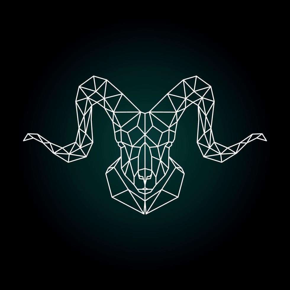 Vector abstract geometric head Mountain sheep