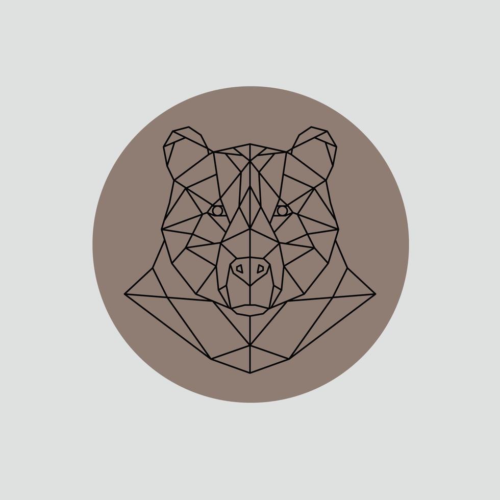 Bear head in polygonal style. vector