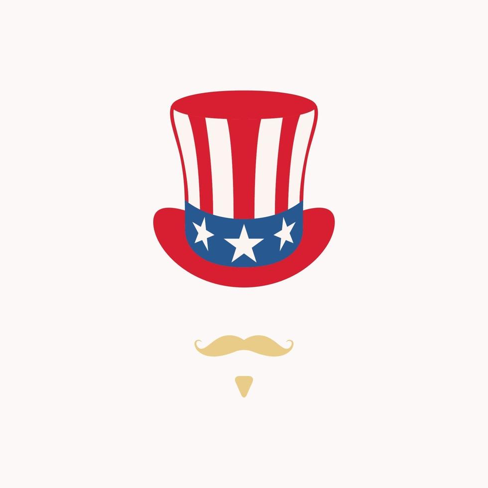 Uncle Sam hat on white background. vector