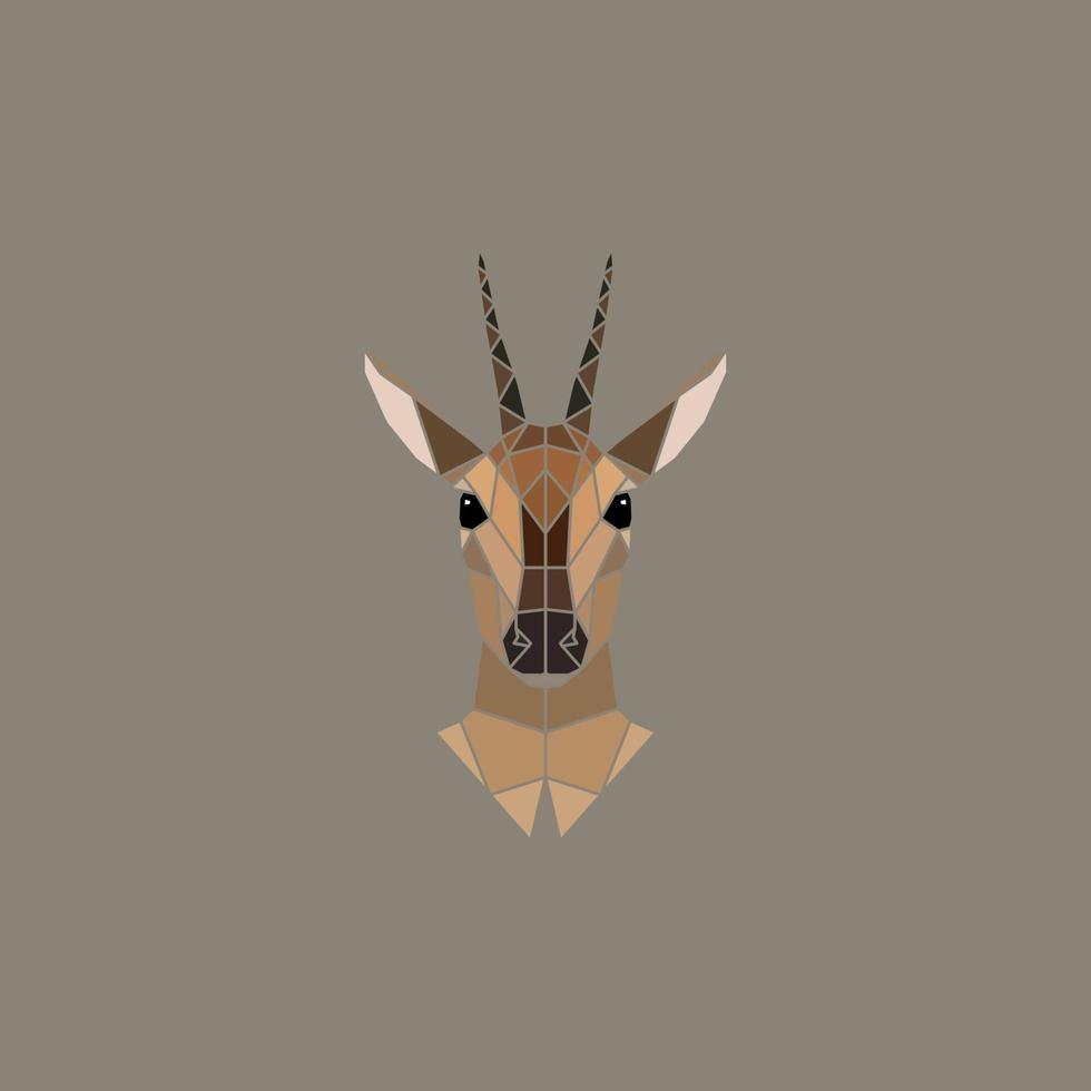 Antelope female polygonal portrait. vector