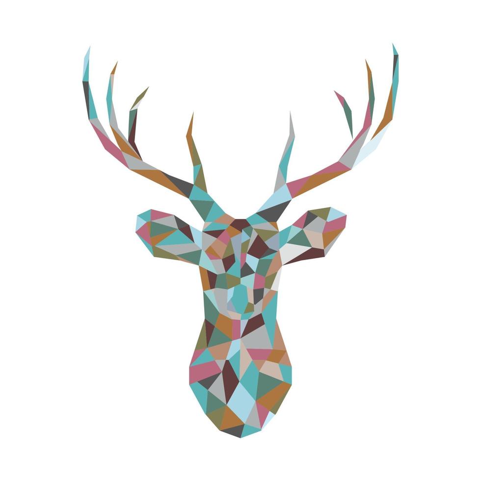 Colorful polygonal deer head. vector