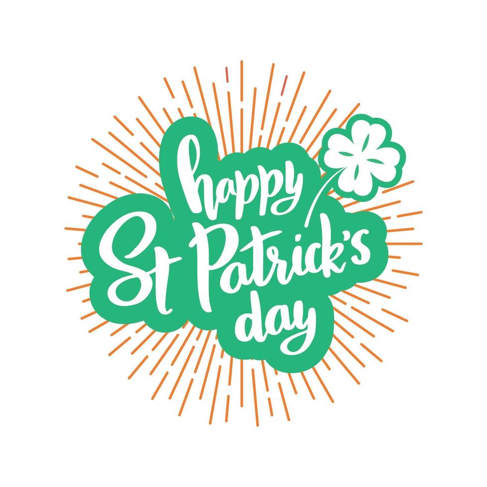 Happy St. Patrick Day banner with Lettering. vector