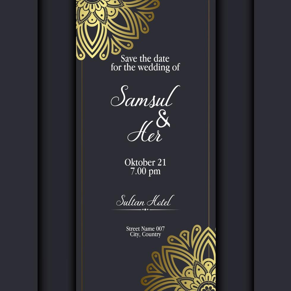 Fondo de marco decorativo ornamental floral y mandala de lujo vector premium