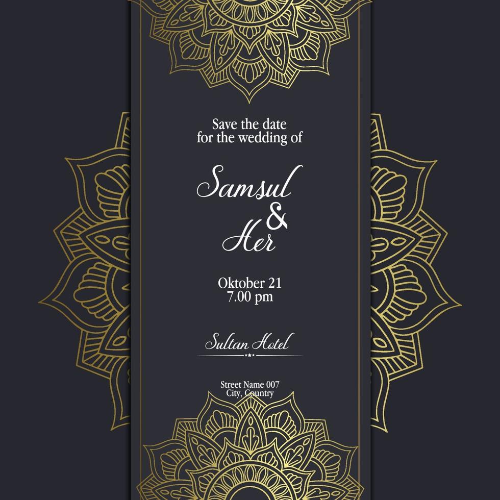 plantilla de mandala con elementos clásicos y elegantes. ideal para invitación, volante, menú, folleto, fondo vector premium