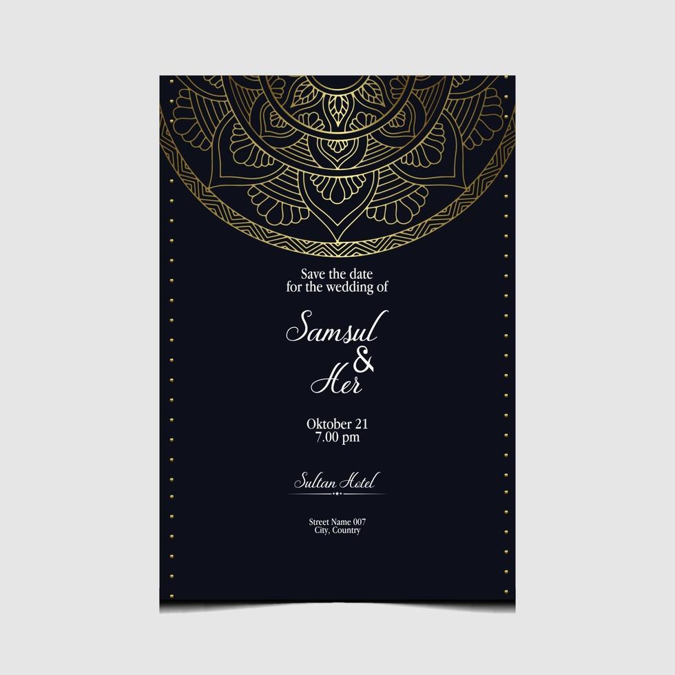 plantilla de mandala con elementos clásicos y elegantes. ideal para invitación, volante, menú, folleto, fondo vector premium