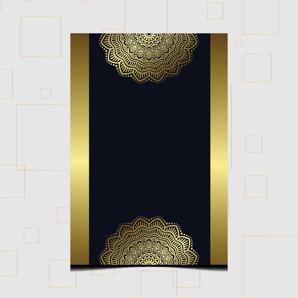 Luxury gold mandala ornate background for wedding invitation, book cover with mandala element style premium vector