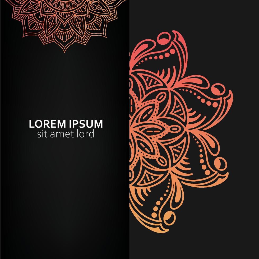 Fondo de marco decorativo ornamental floral y mandala de lujo vector premium