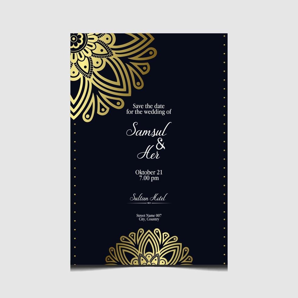 Luxury mandala pattern background with golden arabesque vector