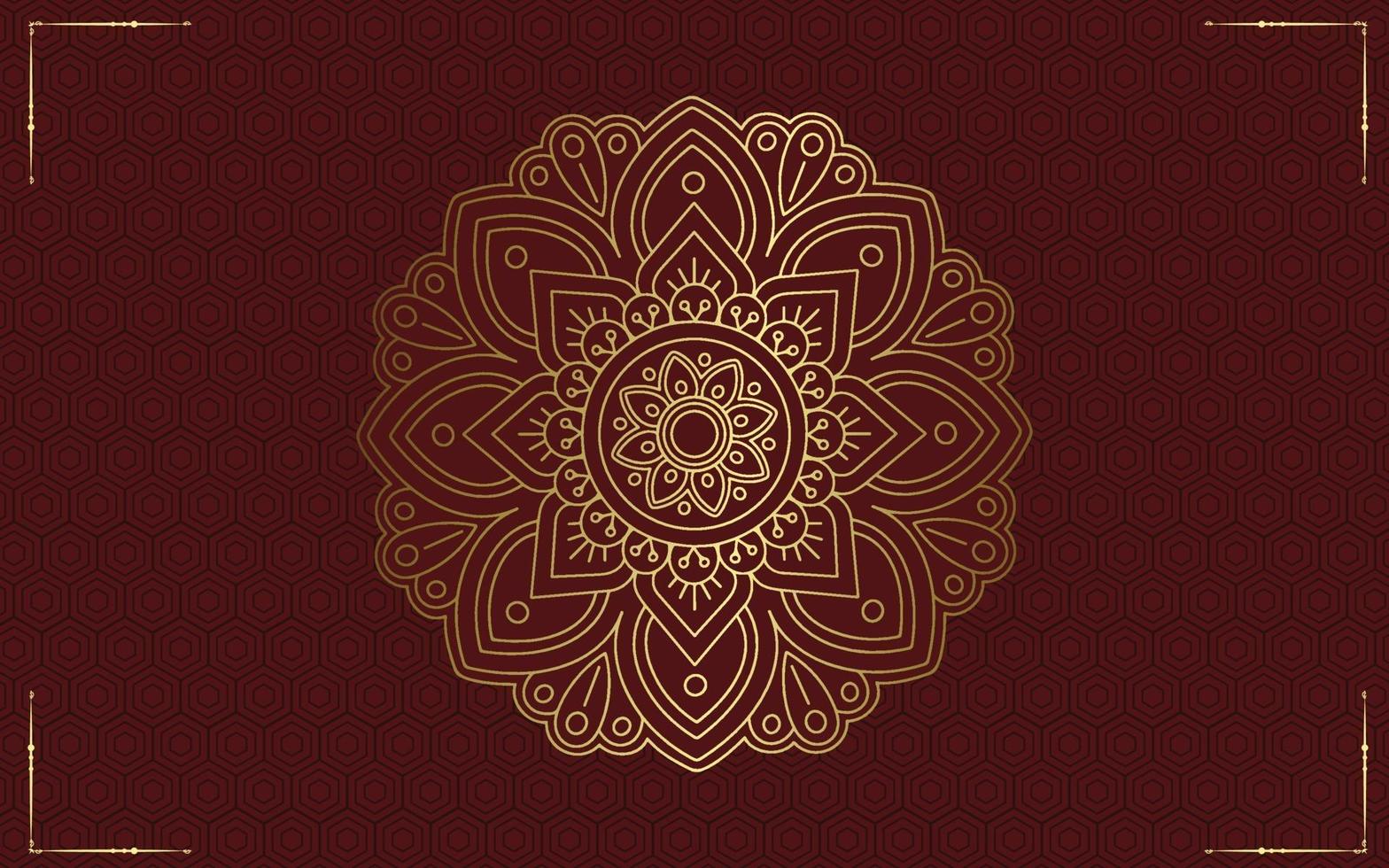 Luxury mandala pattern background with golden arabesque vector