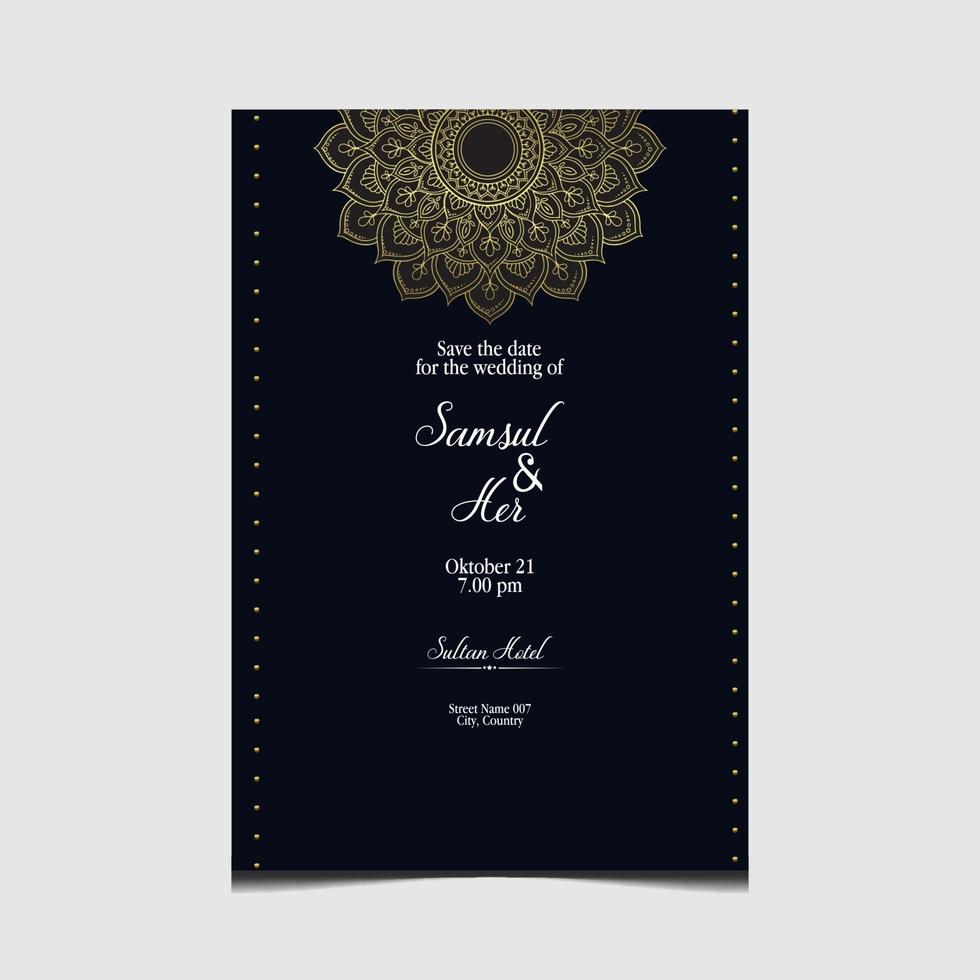 Luxury mandala pattern background with golden arabesque vector