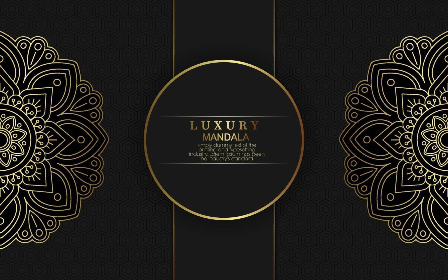Luxury mandala pattern background with golden arabesque vector