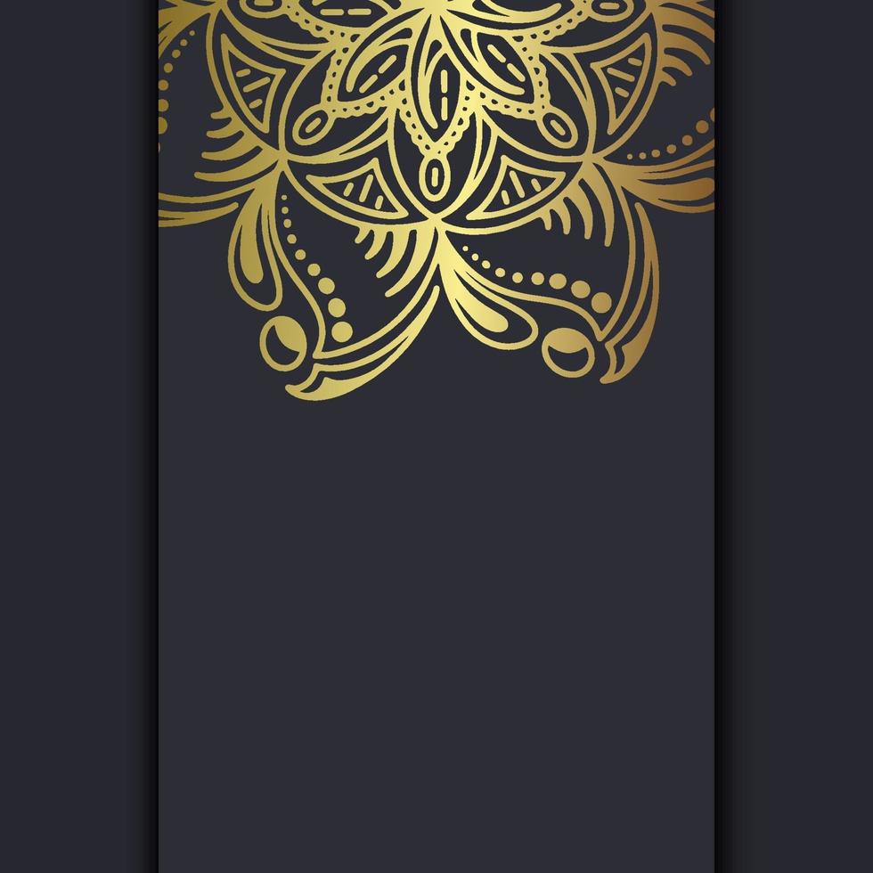 Luxury gold mandala ornate background for wedding invitation, book cover with mandala element style premium vector