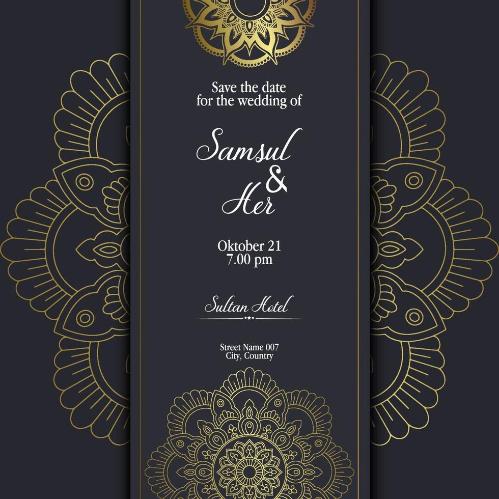 Luxury mandala pattern background with golden arabesque vector