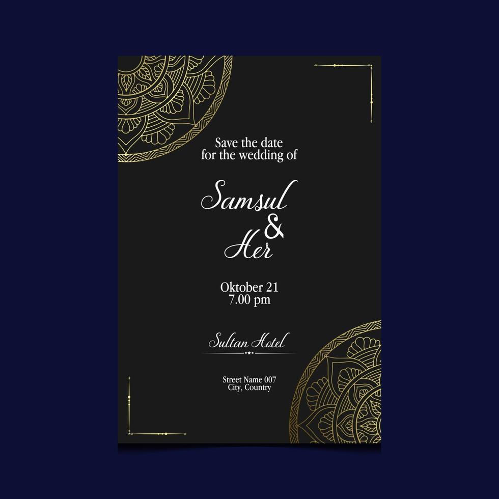 Mandala template with elegant, classic elements. Great for invitation, flyer, menu, brochure, background Premium Vector