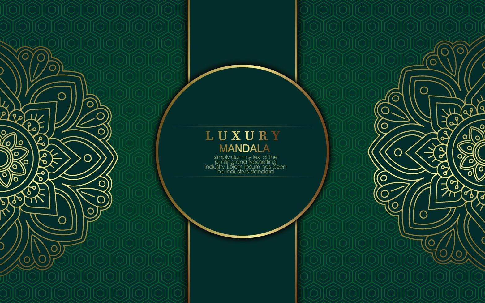 Luxury mandala pattern background with golden arabesque vector