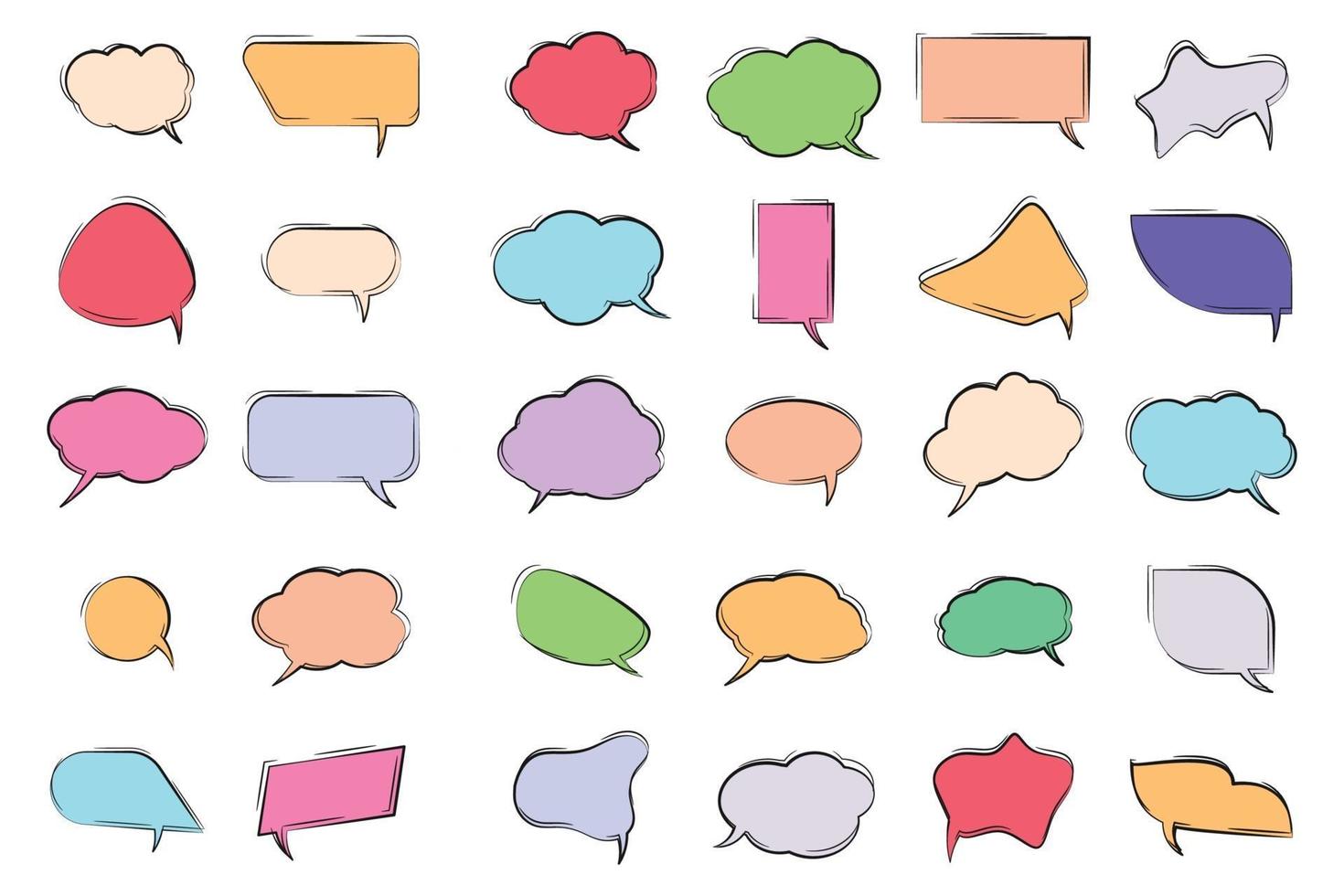 Collection of colorful speech bubbles vector