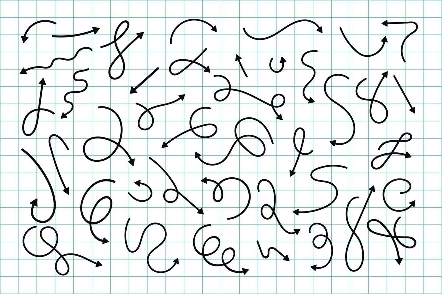Set of hand drawn arrows vector