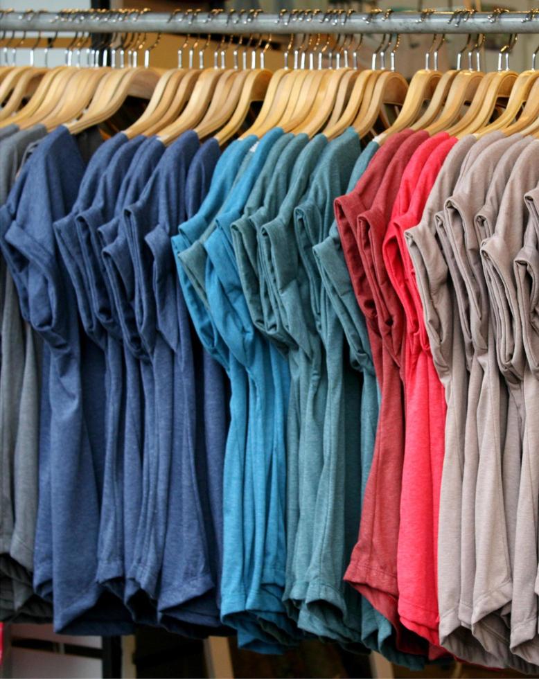 T-shirts on hangers photo