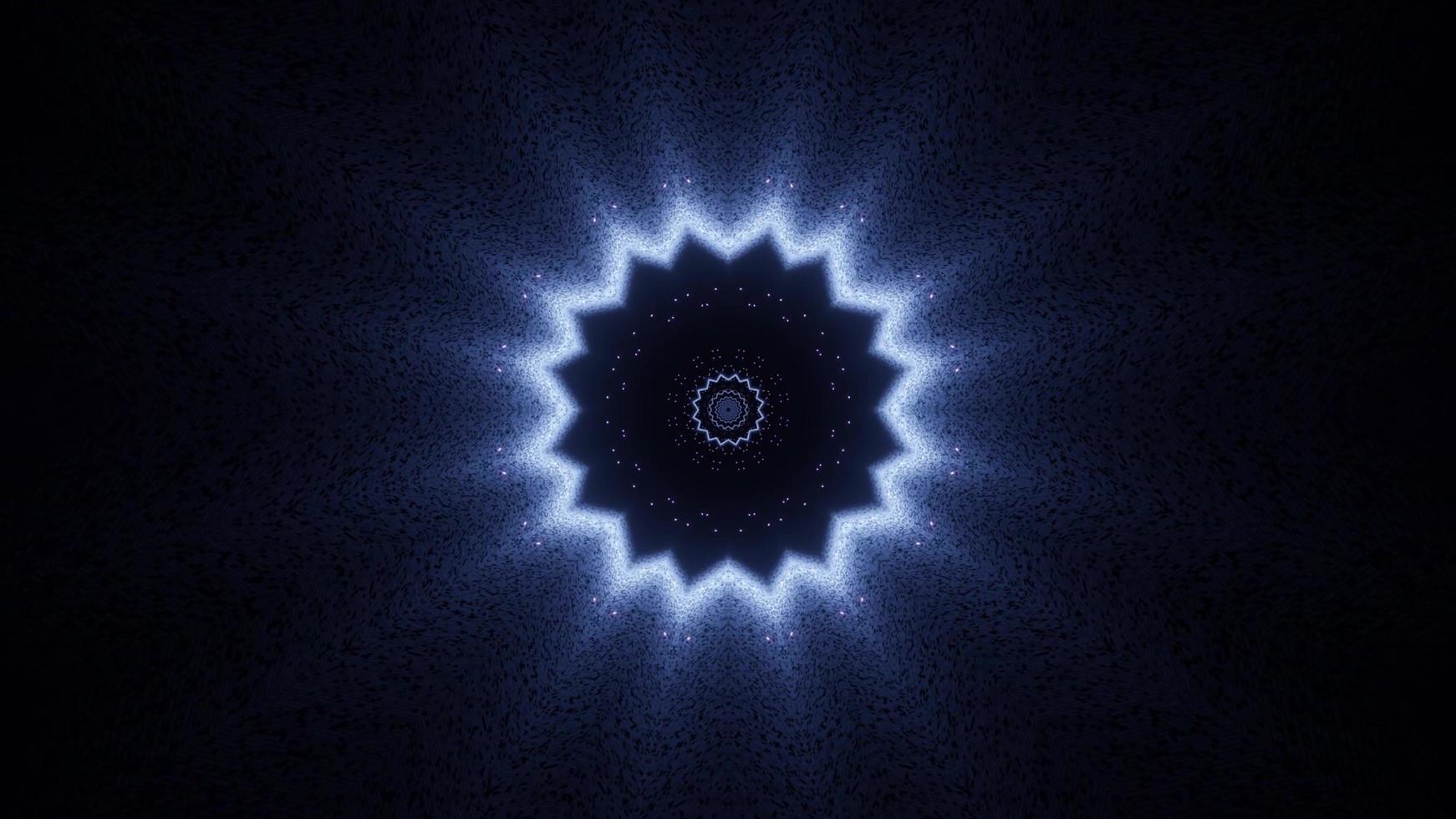 Diseño de caleidoscopio de ilustración 3d azul y blanco para fondo o papel tapiz foto