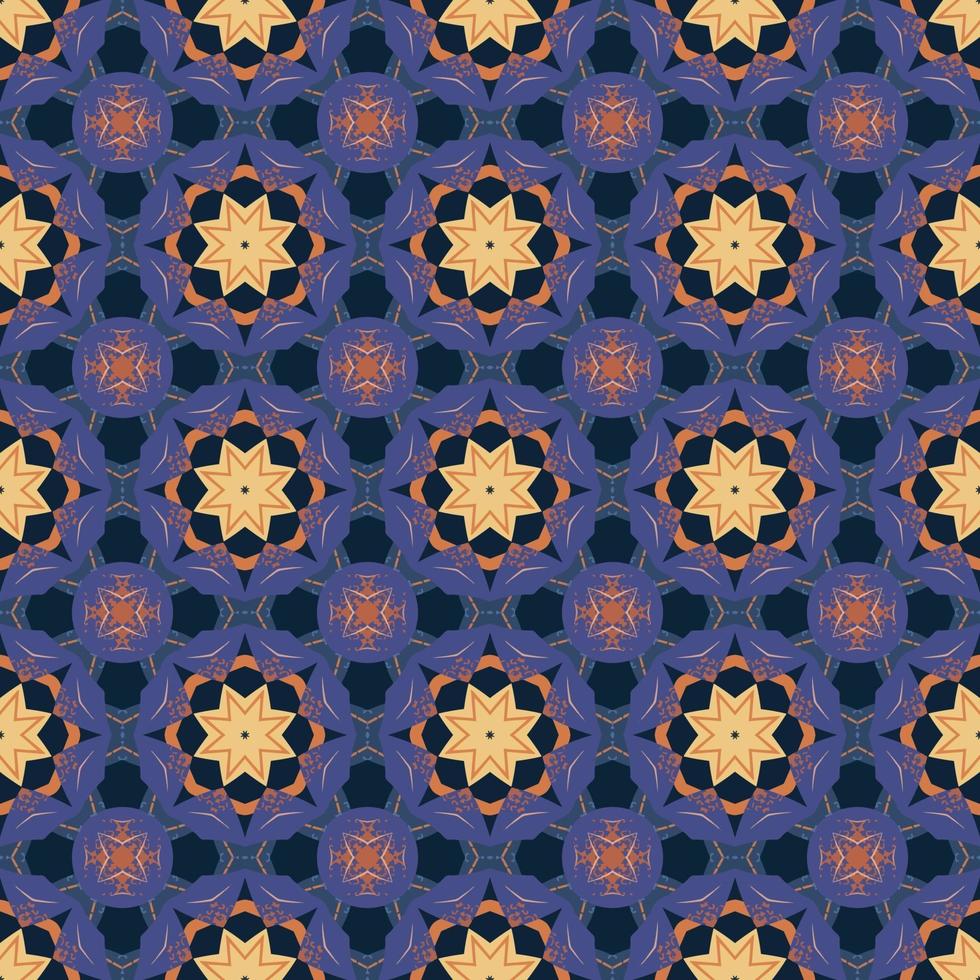 Seamless pattern with abstract mandala ornamental arabesque illustration.  Decorative classic tile pattern. vector