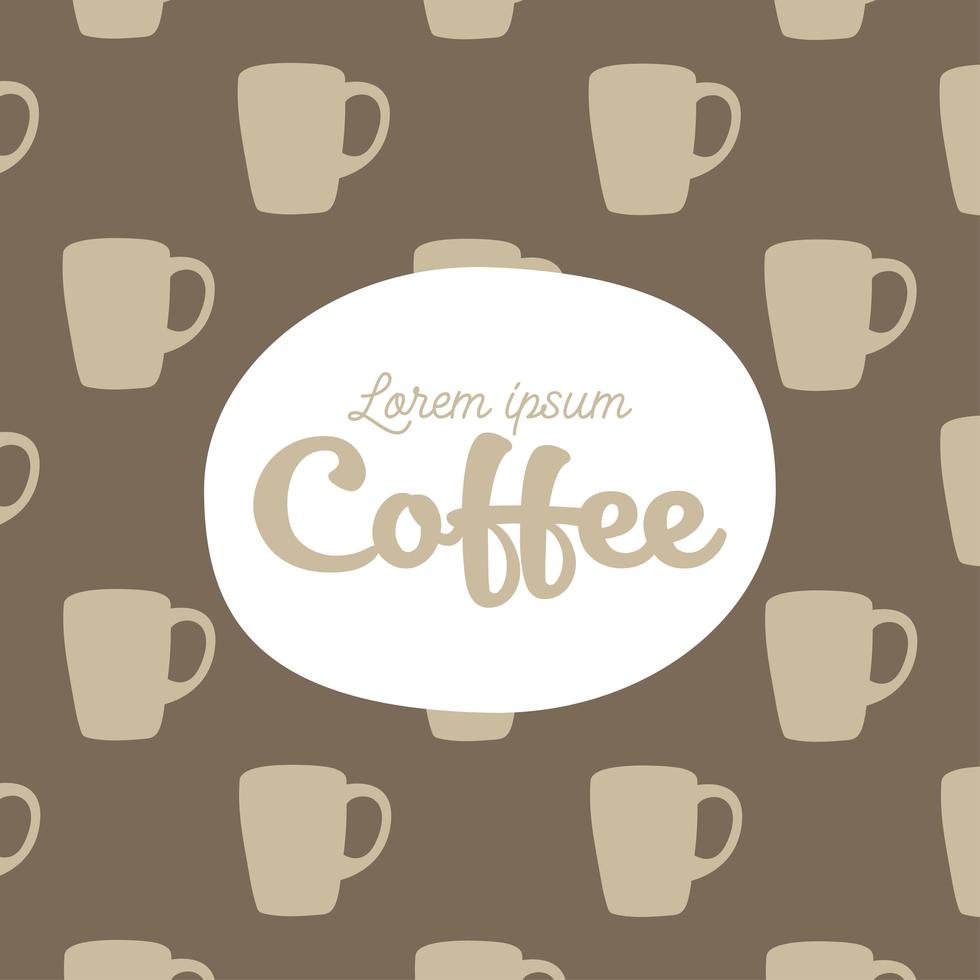 Coffee mugs pattern background vector