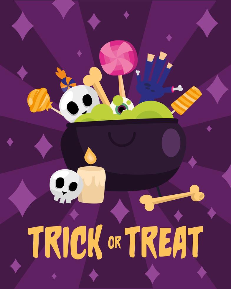 Halloween trick or treat celebration banner vector