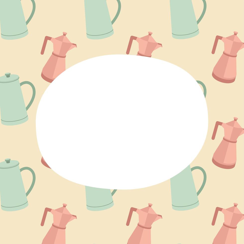 Coffee pot pattern background vector