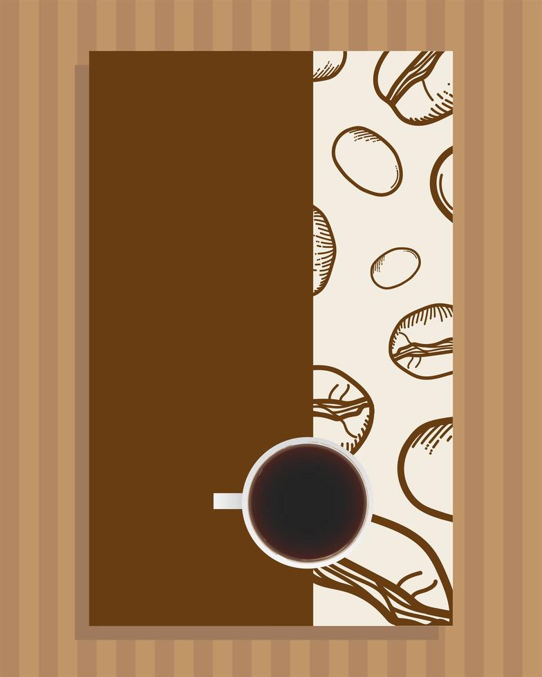 Cup of coffee top view vector