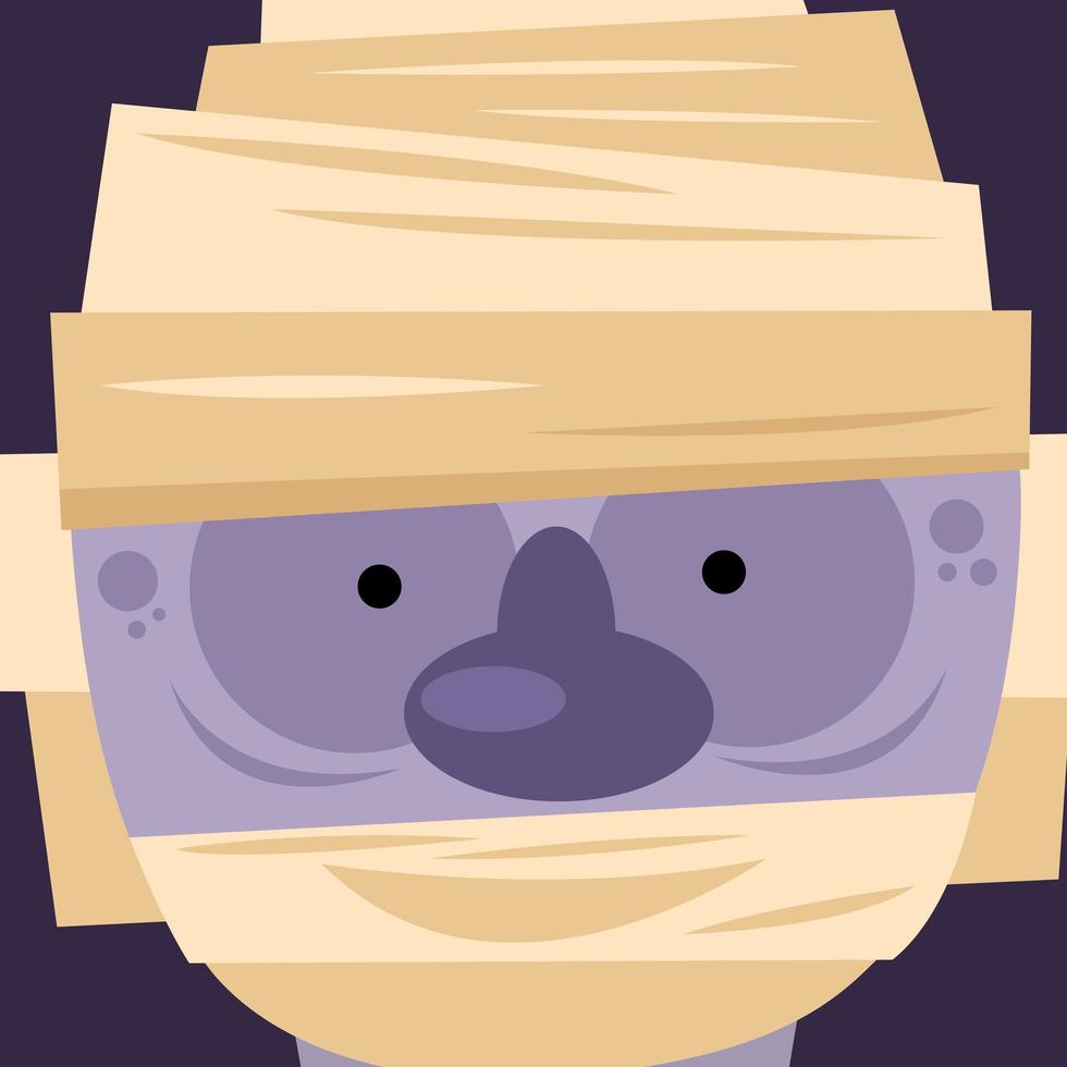 Halloween mummy cartoon vector design