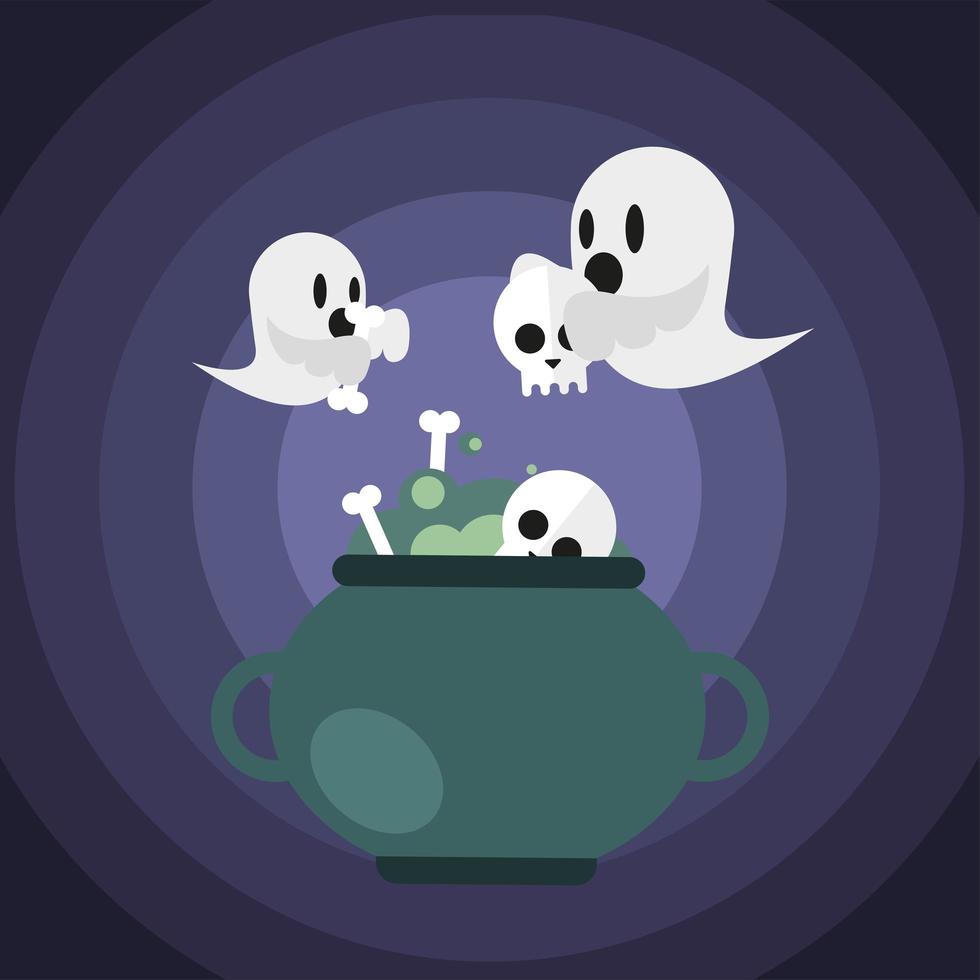 Halloween ghosts vector design